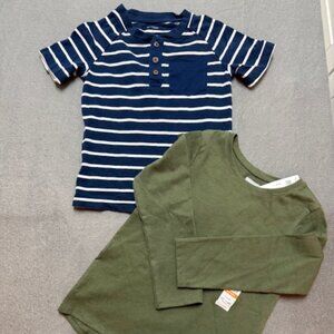 Simple Joys & Garanimals (NWT) Lot of 2 Boys shirts-4T-long & short sleeved